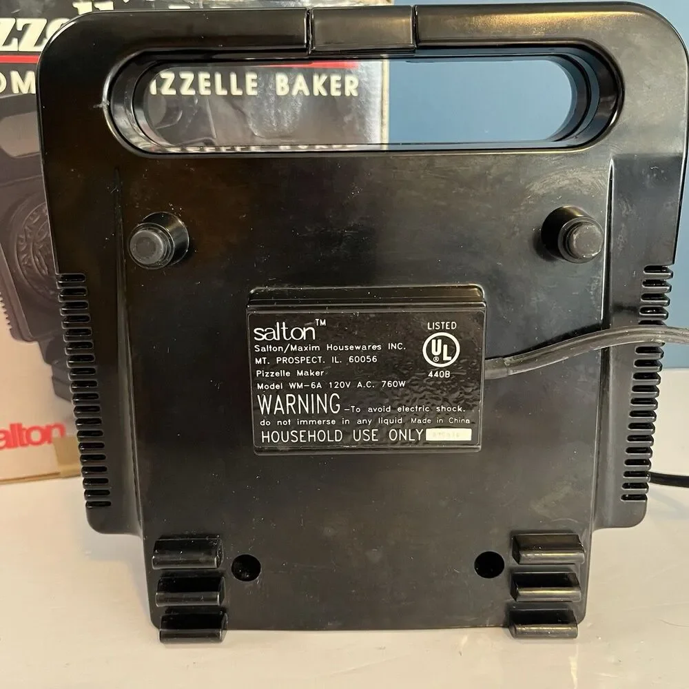 Salton Pizzelle Maker Master Automatic Electric Baker WM-6 1994 VTG Tested!